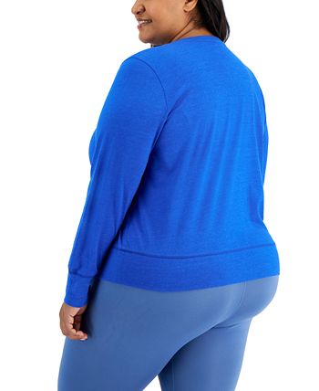 ID Ideology Plus Size Retro Recycled Long-Sleeve Top, Created For Macy's 3 ID Ideology Plus Size Retro Recycled Long-Sleeve Top, Created For Macy's - Image 3