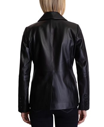 Women's Leather Blazer Coat Anne Klein Women's Leather Blazer Coat -CeCe cloth-shop