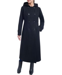 Anne Klein Women's Hooded Double-Breasted Maxi Coat