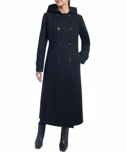 Anne Klein Women's Hooded Double-Breasted Maxi Coat