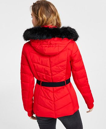 Women's Faux-Fur-Trim Hooded Puffer Coat, Created For Macy's Michael Kors Women's Faux-Fur-Trim Hooded Puffer Coat, Created For Macy's -CeCe cloth-shop
