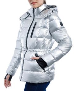 Michael Kors Women's Hooded Metallic Puffer Coat 2 Michael Kors Women's Hooded Metallic Puffer Coat -CeCe cloth-shop 21912231 fpx
