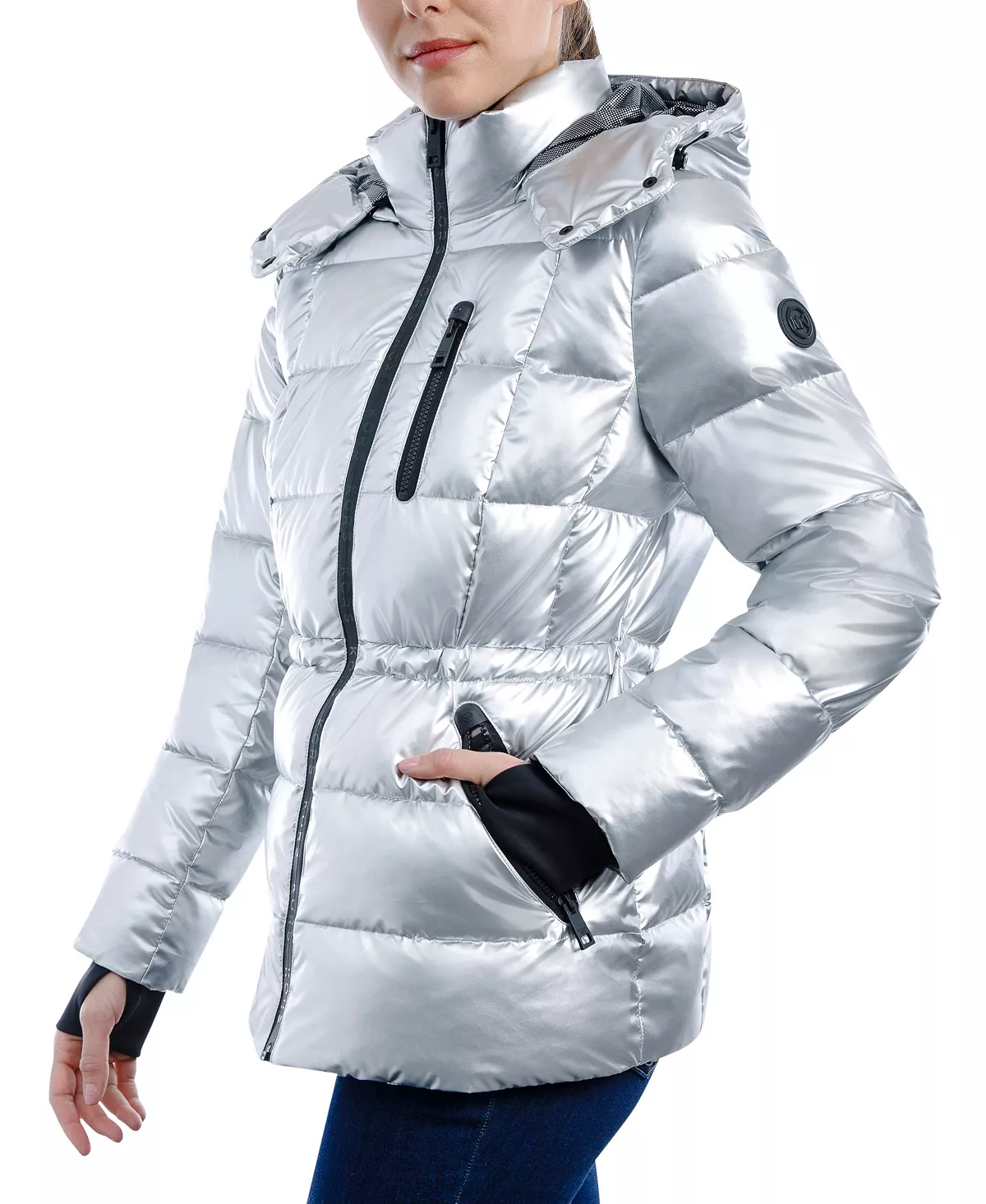 Michael Kors Women's Hooded Metallic Puffer Coat - Image 3
