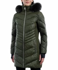 Michael Kors Women's Faux-Fur-Trim Hooded Puffer Coat