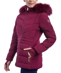 Michael Kors Women's Faux-Fur-Trim Hooded Puffer Coat, Created For Macy's 3 Michael Kors Women's Faux-Fur-Trim Hooded Puffer Coat, Created For Macy's -CeCe cloth-shop 21912321 fpx