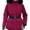 Michael Kors Women's Belted Hooded Faux-Fur-Trim Puffer Coat