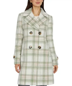 Sam Edelman Women's Double-Breasted Plaid Coat -CeCe cloth-shop 21915263 fpx