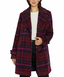 Sam Edelman Women's Double-Breasted Plaid Coat