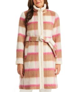 Kate Spade New York Women's Belted Plaid Coat