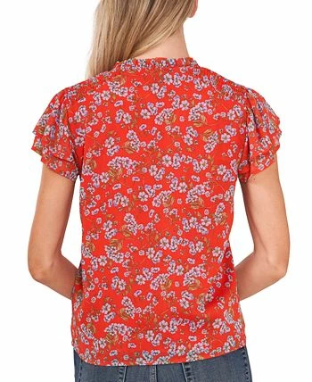 CeCe Women's Flutter Sleeve Floral Print Blouse - Image 2
