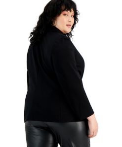 Bar III Plus Size One Button Blazer, Created For Macy's 3 Bar III Plus Size One Button Blazer, Created For Macy's -CeCe cloth-shop 21950320 fpx