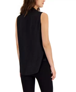 Bar III Women's Tie-Neck Sleeveless Blouse, Created For Macy's -CeCe cloth-shop 21951341 fpx