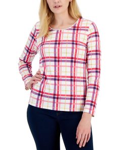 Karen Scott Women's Plaid Top, Created For Macy's