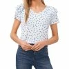CeCe Women's Flutter Sleeve Brooke Ditsy Knit Top