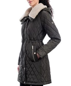 Michael Kors Women's Hooded Faux-Fur-Trim Quilted Coat, Created For Macy's -CeCe cloth-shop 21959119 fpx