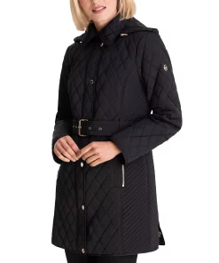 Michael Kors Women's Hooded Quilted Belted Jacket, Created For Macy's 3 Michael Kors Women's Hooded Quilted Belted Jacket, Created For Macy's -CeCe cloth-shop 21959180 fpx