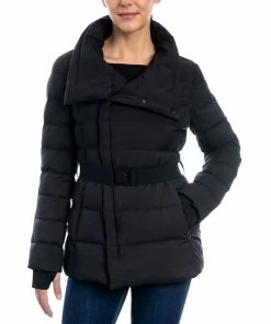 Michael Kors Women's Asymmetric Belted Packable Down Puffer Coat
