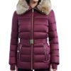 Michael Kors Women's Belted Faux-Fur-Trim Hooded Puffer Coat