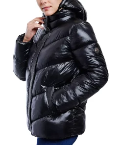 Michael Kors Women's Shine Hooded Puffer Coat 3 Michael Kors Women's Shine Hooded Puffer Coat -CeCe cloth-shop 21959532 fpx
