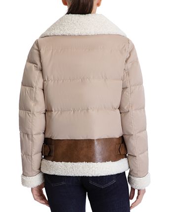 Women's Faux-Shearling Down Puffer Coat Michael Kors Women's Faux-Shearling Down Puffer Coat -CeCe cloth-shop