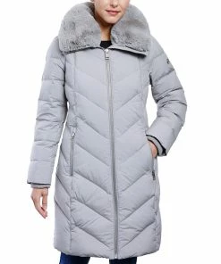 Michael Kors Women's Faux-Fur-Collar Hooded Down Puffer Coat