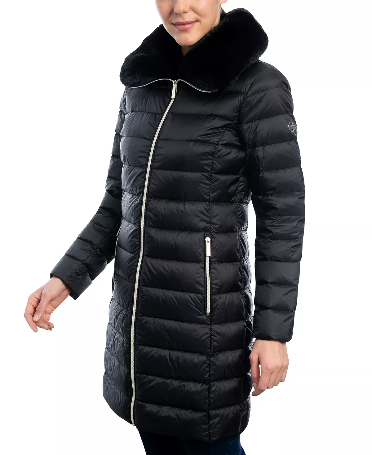 Women's Faux-Fur-Collar Down Puffer Coat Michael Kors Women's Faux-Fur-Collar Down Puffer Coat -CeCe cloth-shop