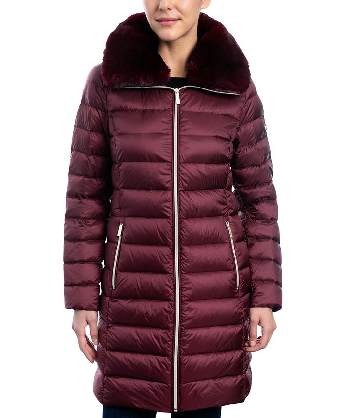 Women's Faux-Fur-Collar Down Puffer Coat Michael Kors Women's Faux-Fur-Collar Down Puffer Coat -CeCe cloth-shop