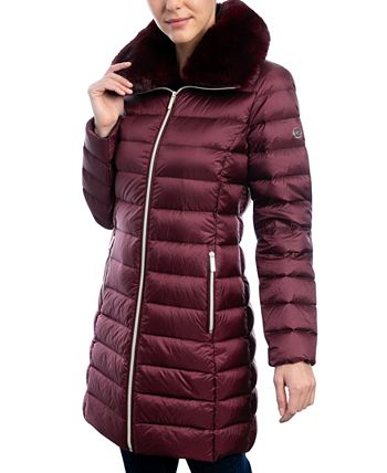 Women's Faux-Fur-Collar Down Puffer Coat Michael Kors Women's Faux-Fur-Collar Down Puffer Coat -CeCe cloth-shop