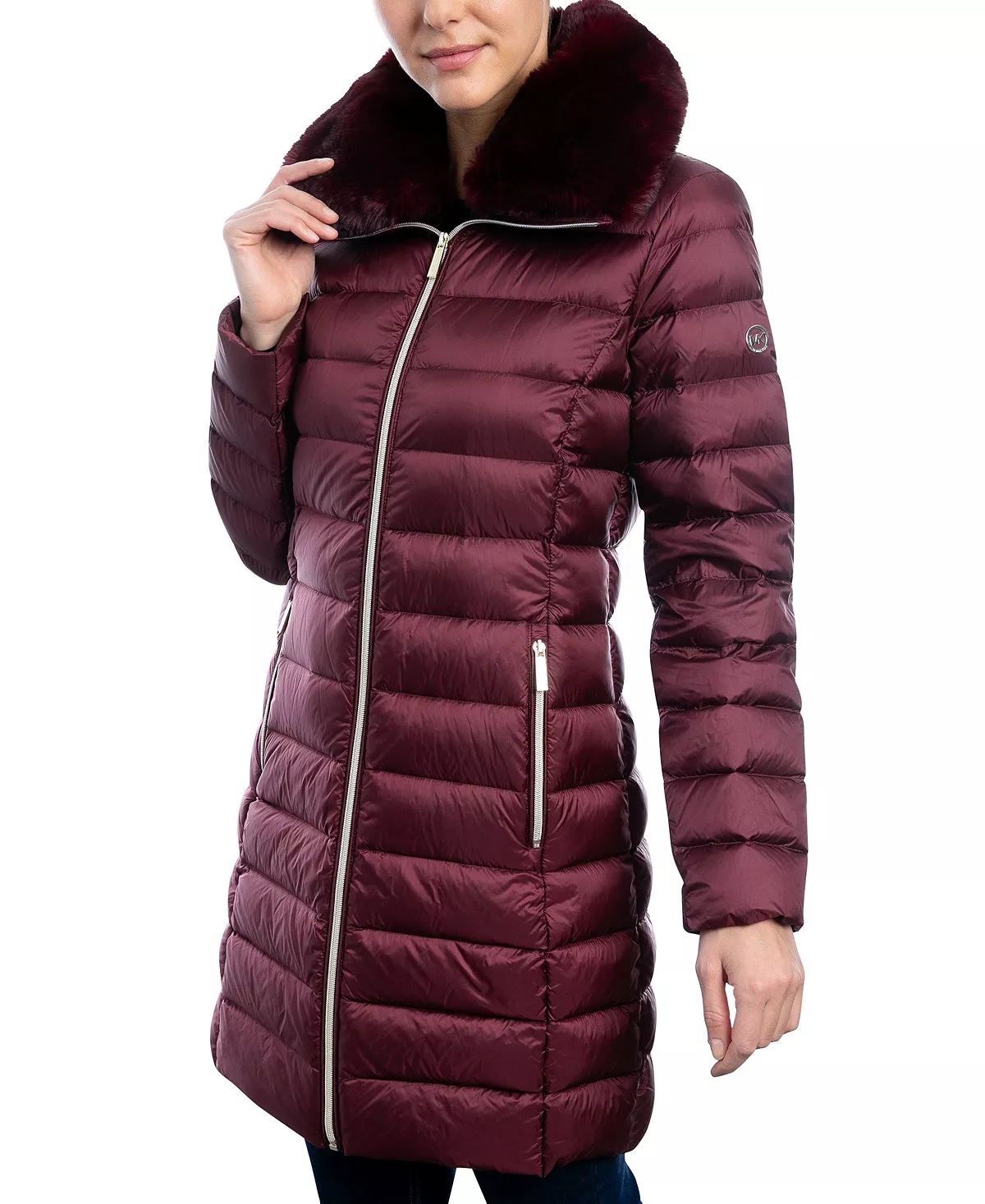 Women's Faux-Fur-Collar Down Puffer Coat Michael Kors Women's Faux-Fur-Collar Down Puffer Coat -CeCe cloth-shop