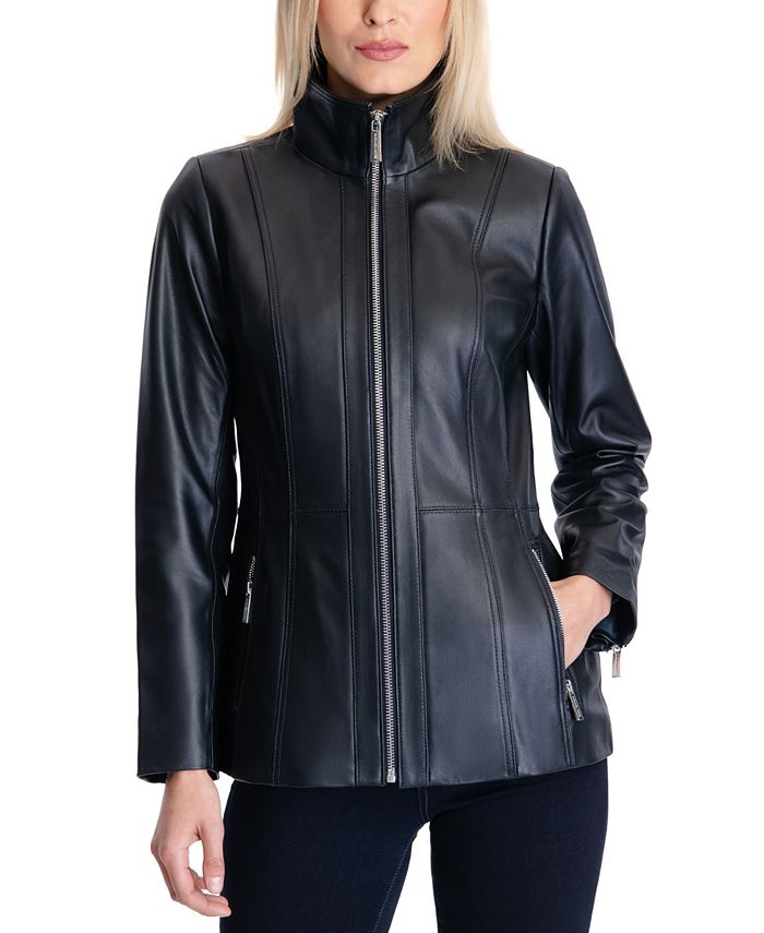 Women's Leather Coat, Created For Macy's Michael Kors Women's Leather Coat, Created For Macy's -CeCe cloth-shop