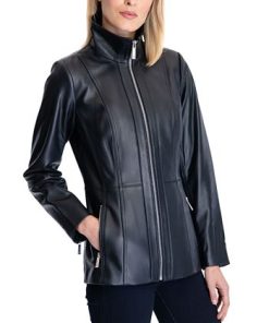 Michael Kors Women's Leather Coat, Created For Macy's 2 Michael Kors Women's Leather Coat, Created For Macy's -CeCe cloth-shop 21959804 fpx