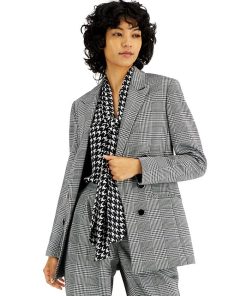 Bar III Women's Plaid Faux Double-Breasted Jacket, Created For Macy's