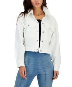 INC International Concepts Women's Cropped Denim Jacket, Created For Macy's