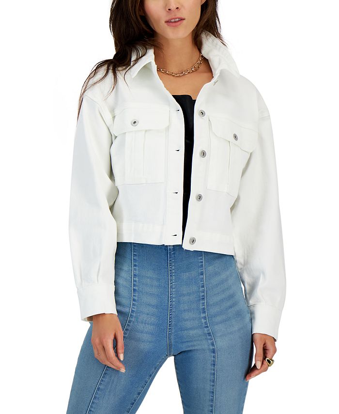 Women's Cropped Denim Jacket, Created For Macy's INC International Concepts Women's Cropped Denim Jacket, Created For Macy's -CeCe cloth-shop