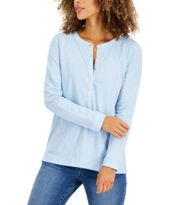 Style & Co Women's Cotton Crewneck Top, Created For Macy's