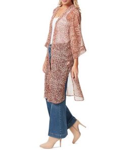 Jessica Simpson Women's Tina Printed Open-Front Duster -CeCe cloth-shop 22017299 fpx