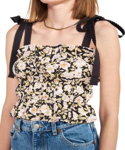 En Saison Women's Kinsley Printed Tie-Shoulder Top -CeCe cloth-shop 22017414 fpx