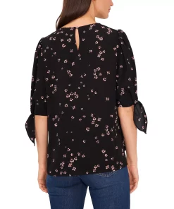 CeCe Women's Bow Detail Printed Puff Sleeve Blouse Top -CeCe cloth-shop 22021154 fpx