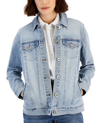 Women's Denim Trucker Jacket, Created For Macy's Style & Co Women's Denim Trucker Jacket, Created For Macy's -CeCe cloth-shop
