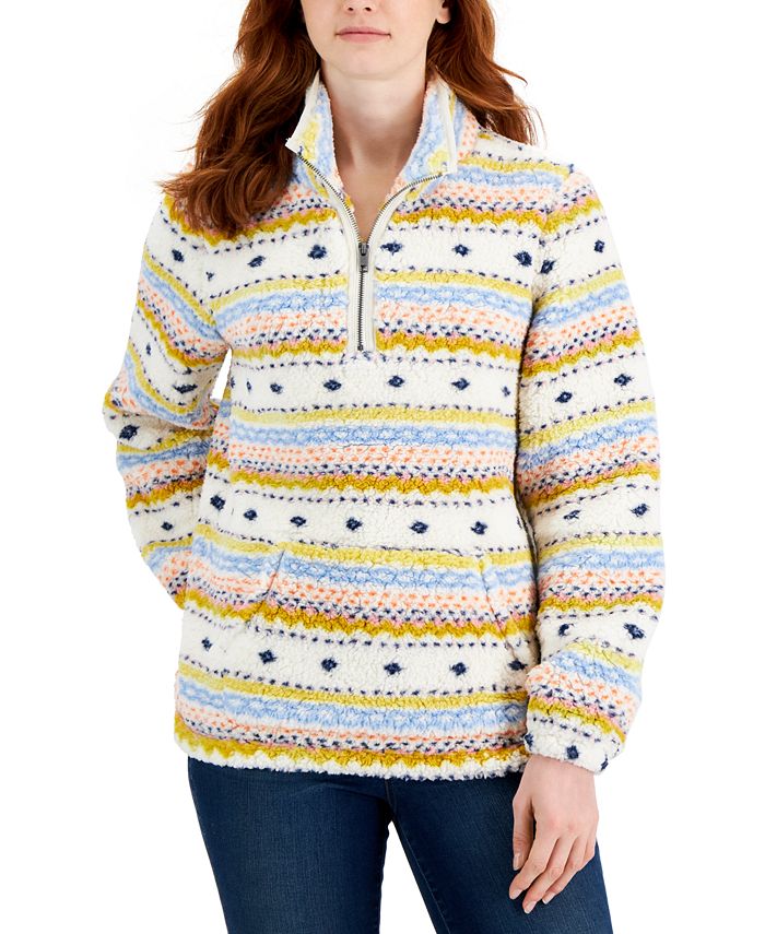 Women's Quarter-Zip Fleece Sweater, Created For Macy's Style & Co Women's Quarter-Zip Fleece Sweater, Created For Macy's -CeCe cloth-shop