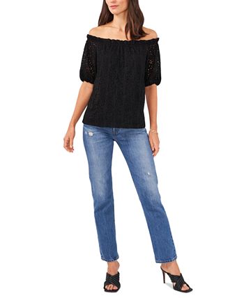 Women's Off-The-Shoulder Eyelet Top Vince Camuto Women's Off-The-Shoulder Eyelet Top -CeCe cloth-shop