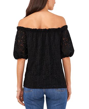 Women's Off-The-Shoulder Eyelet Top Vince Camuto Women's Off-The-Shoulder Eyelet Top -CeCe cloth-shop