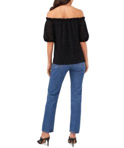 Vince Camuto Women's Off-The-Shoulder Eyelet Top 3 Vince Camuto Women's Off-The-Shoulder Eyelet Top -CeCe cloth-shop 22102448 fpx