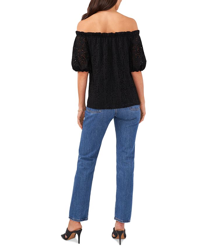 Women's Off-The-Shoulder Eyelet Top Vince Camuto Women's Off-The-Shoulder Eyelet Top -CeCe cloth-shop