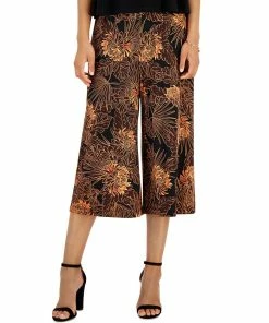 Connected Women's Contrast Printed Cropped Jumpsuit