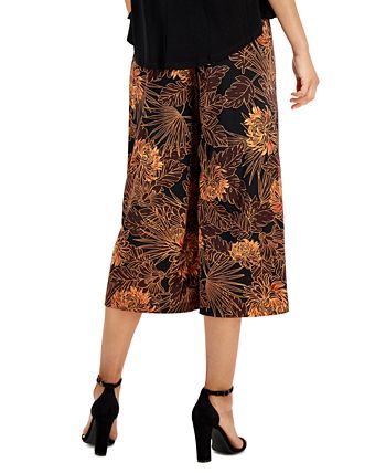 Women's Contrast Printed Cropped Jumpsuit Connected Women's Contrast Printed Cropped Jumpsuit -CeCe cloth-shop