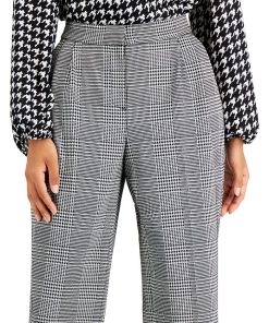 Bar III Women's Pleated Plaid Wide-Leg Pants, Created For Macy's -CeCe cloth-shop 22113926 fpx