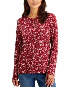 Style & Co Women's Buttoned Long Sleeve Top, Created For Macy's