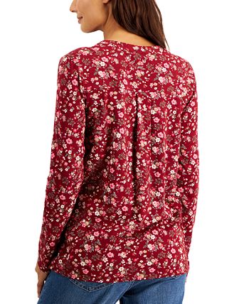 Women's Buttoned Long Sleeve Top, Created For Macy's Style & Co Women's Buttoned Long Sleeve Top, Created For Macy's -CeCe cloth-shop