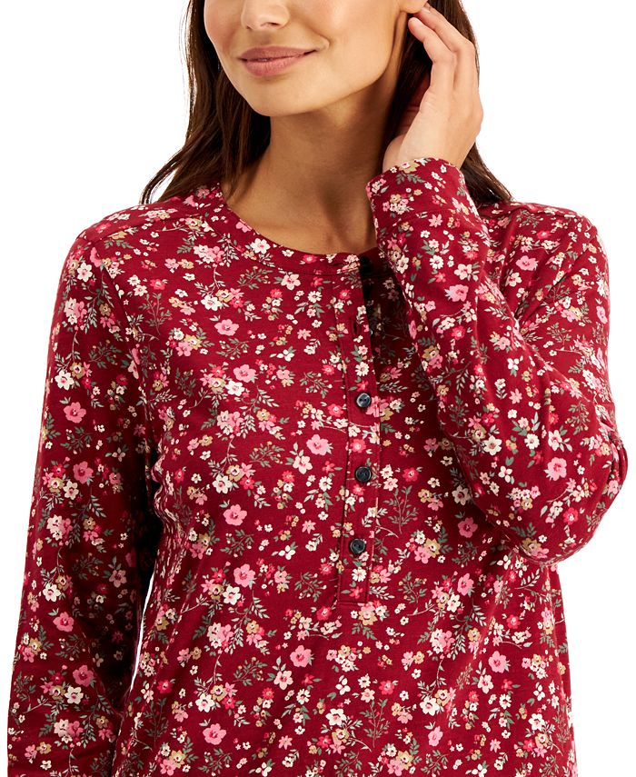 Women's Buttoned Long Sleeve Top, Created For Macy's Style & Co Women's Buttoned Long Sleeve Top, Created For Macy's -CeCe cloth-shop